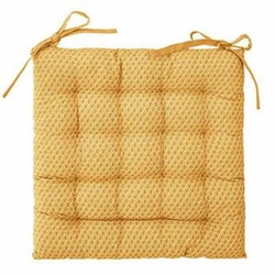 Poduszka na krzesło kwadratowa Atmosphera 38x38 żółta do jadalni i kuchni bawełniana wiązana