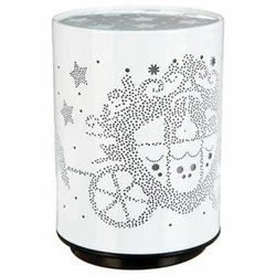 Lampka nocna LED projektor Karoca Atmosphera biała nowoczesna do pokoju dziecka na baterie