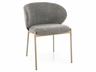 Krzesło Elsme szare tapicerowane z podłokietnikami do jadalni i salonu