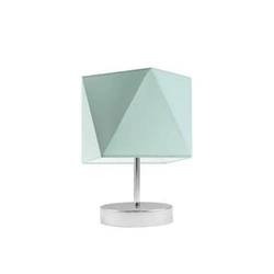 Lampka nocna do sypialni PASADENA nowoczesna miętowa z abażurem na chromowanym stelażu