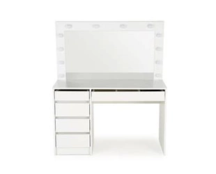 Nowoczesna toaletka z lustrem LED Sybilla XL biała do makijażu z szufladami do sypialni Intesi