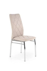 Krzesło tapicerowane Montana Intesi beżowe do jadalni nowoczesne na metalowych nogach chrom