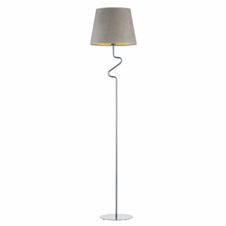 Lampa stojąca do salonu FOGO GOLD szara nowoczesna glamour z welurowym abażurem Lysne 174 cm