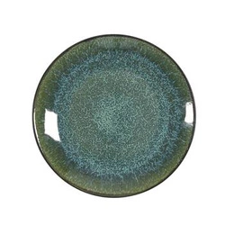 Talerz obiadowy Elia 19,5 cm zielony nowoczesny ceramiczny do jadalni Intesi