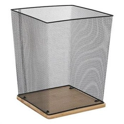 Kosz biurowy na śmieci Havi czarny metalowo-bambusowy 19l nowoczesny 5five simply smart