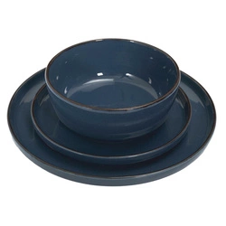 Zestaw obiadowy Temp nowoczesny niebieski komplet talerzy na 4 osoby do jadalni