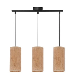 Lampa wisząca Aragona czarny 3x60 E27  abażur korkowy