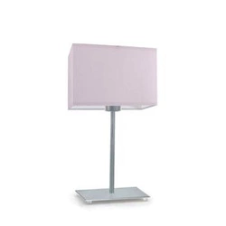 Lampka nocna do sypialni AMALFI nowoczesna fioletowa z abażurem na srebrnej podstawie LYSNE