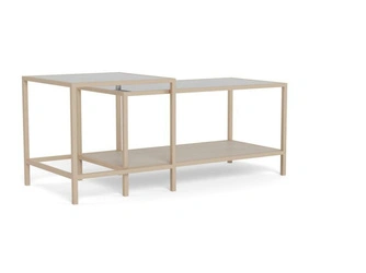 Seaford zestaw 2 stolików kawowych kwadratowych loft beżowy do salonu