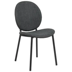 Krzesło do jadalni Cliff Actona tapicerowane szare nowoczesne na czarnych nogach