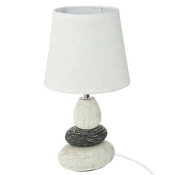 Lampka nocna ceramiczna Clary Atmosphera 33cm nowoczesna do sypialni z abażurem biała