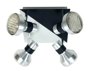 Plafon nowoczesny Sortha 1 CANDELLUX czarny chrom metalowy do salonu 27x27 cm