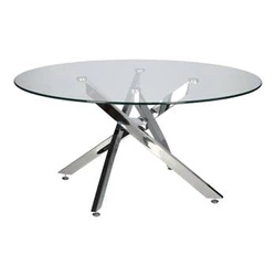 Stolik kawowy Amber 90 cm okrągły szklany chrom nowoczesny glamour do salonu Intesi