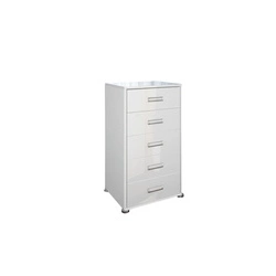 Komoda Bella biała połysk wąska z szufladami nowoczesna do sypialni Intesi 55 cm