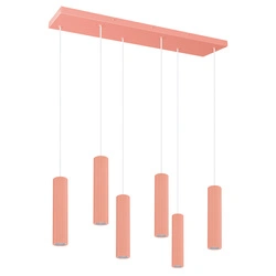 Lampa wisząca LED IVAR 6L brzoskwiniowa nad stół do salonu