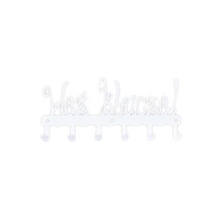 Wieszak ścienny na klucze Intesi Weź klucze biały nowoczesny do przedpokoju metalowy