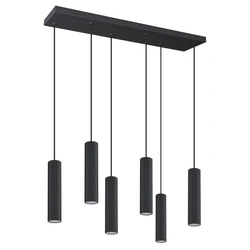 Lampa wisząca LED IVAR 6 czarna nad stół do salonu i jadalni