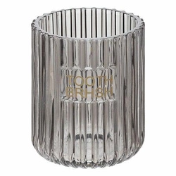 Kubek na szczoteczki do zębów Agathe szklany transparentny szary nowoczesny łazienkowy 5five