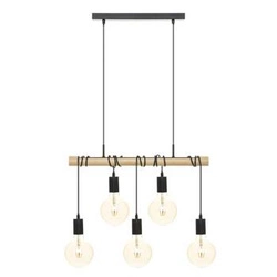 Lampa wisząca Jake czarna/ naturalna