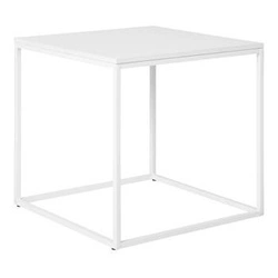 Stolik kawowy Vita biały nowoczesny kwadratowy 45x45 cm metalowy do salonu i sypialni Intesi