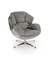 Fotel wypoczynkowy Offred szary nowoczesny do salonu tapicerowany minimalistyczny Intesi