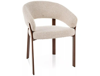 Krzesło Goja beżowe tapicerowane z podłokietnikami do jadalni Intesi