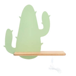 Kinkiet ścienny LED Cactus 2 zielony klasyczny do pokoju dziecięcego z drewna ozdobny CANDELLUX
