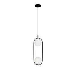 Lampa wisząca Cordel nowoczesna czarna szklana 2-punktowa do salonu i jadalni