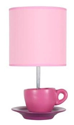 Lampka nocna do sypialni Cynka różowa ceramiczna nowoczesna z abażurem CANDELLUX 31 cm