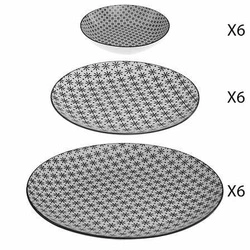 Porcelanowy serwis obiadowy Bohemia 18 elementów nowoczesny zestaw talerzy do jadalni