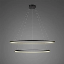 Lampa wisząca LED Ledowe Okręgi No.2 100 cm czarna nowoczesna do salonu regulowana