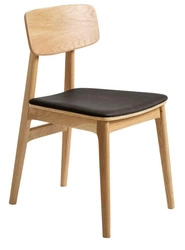 Voli krzesło drewniane do jadalni nowoczesne czarne ekoskóra dąb UNIQUE