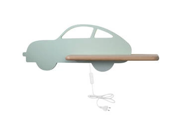 Kinkiet ścienny Car LED 5W miętowy klasyczny drewniany do pokoju dziecięcego CANDELLUX