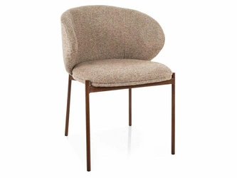 Krzesło Elsme beżowe z podłokietnikami do jadalni i salonu Intesi