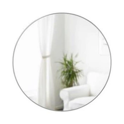 Lustro okrągłe wiszące Hubba 34 cm chrom nowoczesne do przedpokoju i salonu Umbra