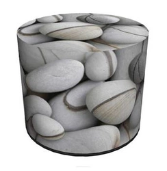 Pufa Stone Intesi okrągła nowoczesna szara filcowa do salonu i sypialni 40x40 cm