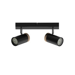 Lampa sufitowa Lagos czarny 2x15 GU10  klosz czarny+drewniany