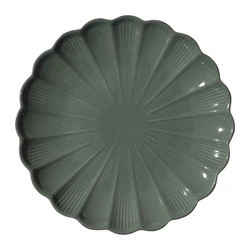 Talerz obiadowy Calista 27 cm szary ceramiczny do jadalni Intesi