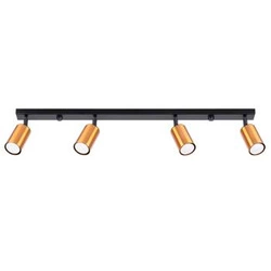 Plafon sufitowy WINX 4L czarny miedź nowoczesny do salonu i sypialni SOLLUX LIGHTING