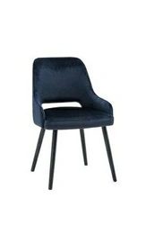 Krzesło A-2134 FAMEG nowoczesne czarne welurowe z podłokietnikami do jadalni