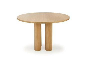 Stół okrągły do jadalni Zilonis 120 cm nowoczesny dąb naturalny Intesi skandynawski