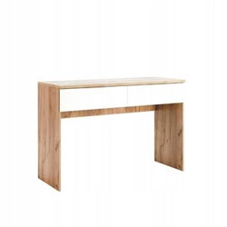 Nowoczesna toaletka do sypialni Tissa dąb craft biały połysk z szufladami Intesi