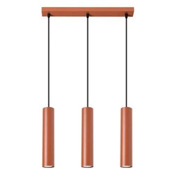 Lampa wisząca Lagos 3-punktowa loftowa czerwona regulowana do salonu i nad stół