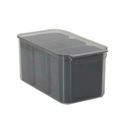 Pojemnik potrójny do przechowywania w lodówce szary