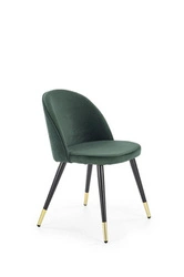Krzesło tapicerowane Nevada zielone do jadalni i salonu nowoczesne z czarnymi nogami Intesi