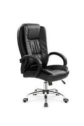 Fotel biurowy ergonomiczny Motion czarny skórzany obrotowy z regulacją do biura Intesi