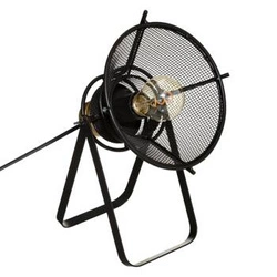 Lampka nocna do sypialni Rodo czarna metalowa industrialna z abażurem Atmosphera 31 cm