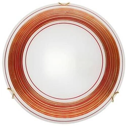 Plafon okrągły szklany Izis czerwono-złoty 30 cm klasyczny do salonu i sypialni