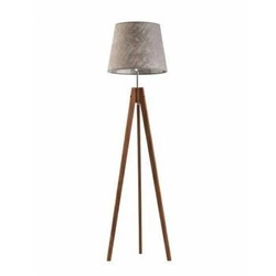 Lampa podłogowa ARUBA abażur szary melanż stelaż mahoniowy