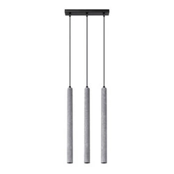 Nowoczesna lampa wisząca betonowa Pastelo 3L szara nad stół do salonu i jadalni